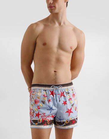 Dolce & Gabbana Boxer de bain court à imprimé coquillages Multicolor M4F34TFIM60