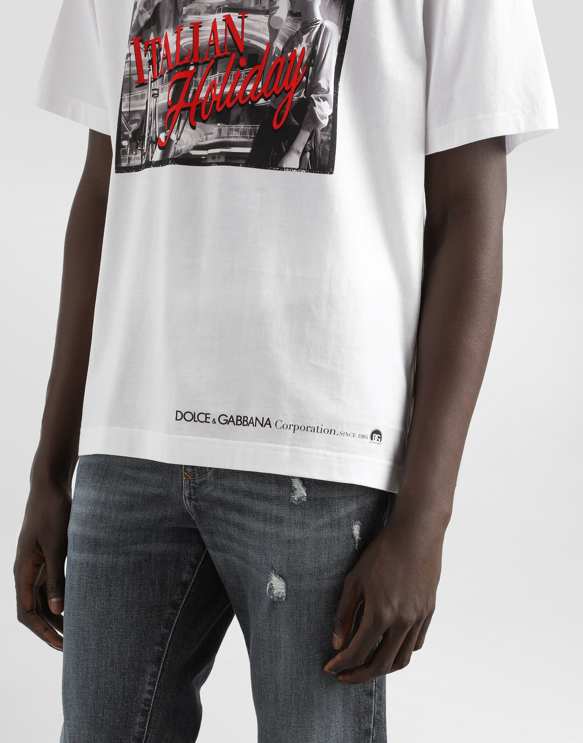 【関税込み】Dolce&Gabbana ホワイト 'Italian Holiday' Tシャツ Shop DOLCE&GABBANA - Italian Holiday Vespa T-Shirt | Saks