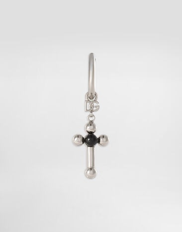 Dolce & Gabbana Creole single earring with pin and cross Silver WER5M4W1111