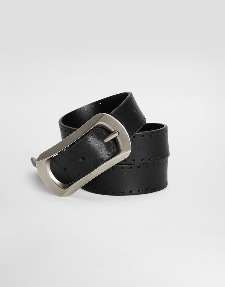 Dolce & Gabbana Tempesta calfskin belt Black BC4979A0161