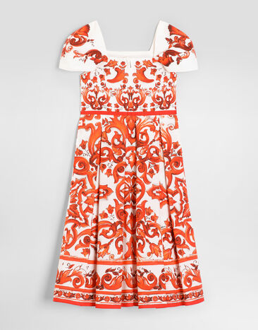 Dolce & Gabbana Majolica-print poplin dress Multicolor L54DT6G7P4J