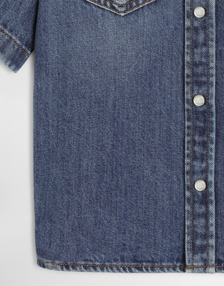 Dolce & Gabbana Denim shirt with logo Blue L45S05LDE06