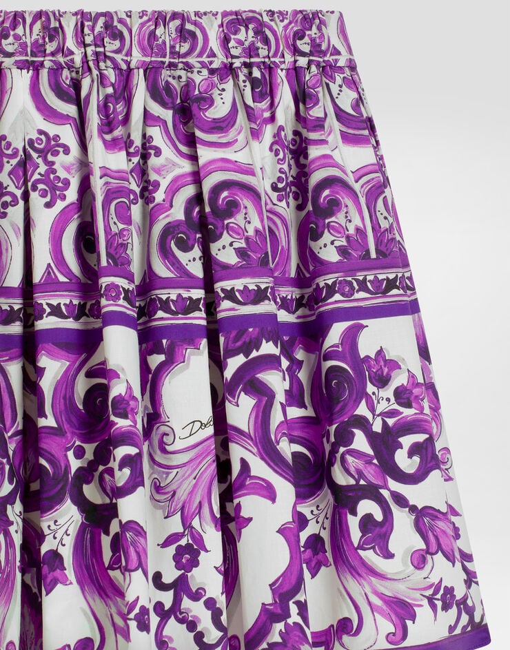 Dolce & Gabbana Baumwollrock mit Majolika-Print Multicolor L55I63HH5EN