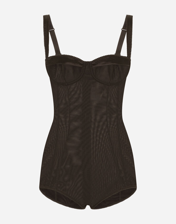 Dolce & Gabbana Body intimo a balconcino in tulle Nero O9A23TFLUAG