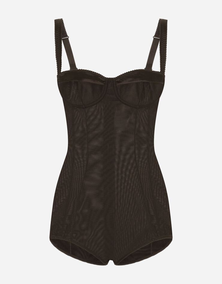 Dolce & Gabbana Tulle balconette-bra bodysuit Black O9A23TFLUAG