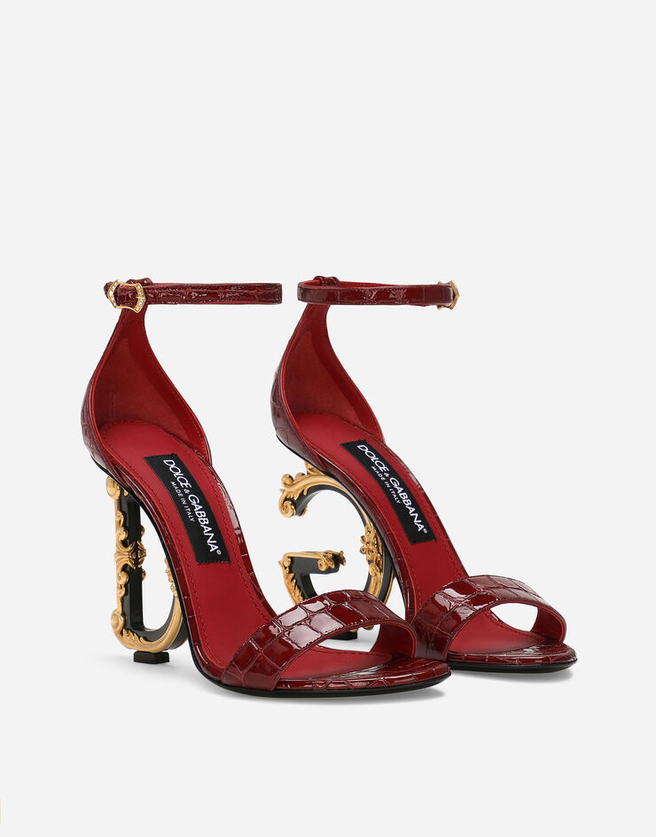 Dolce & Gabbana Sandalo DG barocco in stampa cocco Rosso CR0739AR275