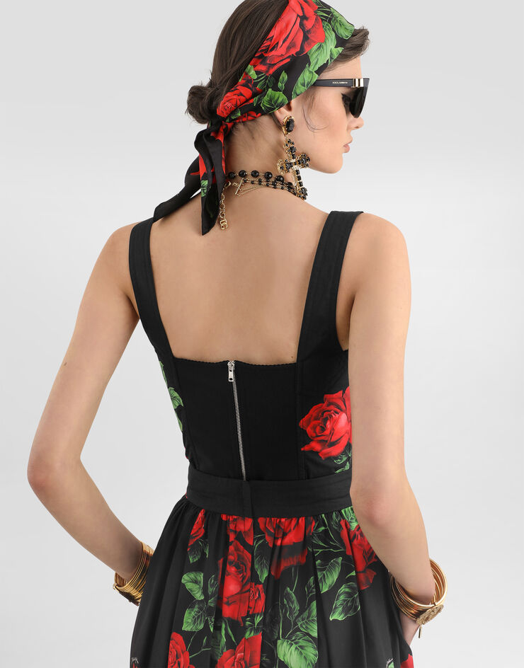 Dolce & Gabbana Top en popelina con estampado de rosas Dolce & Gabbana Top en popelina con estampado de rosas Multicolor F7W98THS5VL