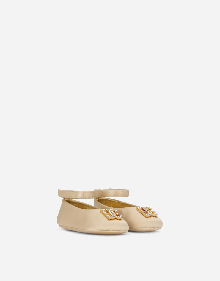 Dolce & Gabbana Satin newborn ballet flats Gold DK0065B9B93