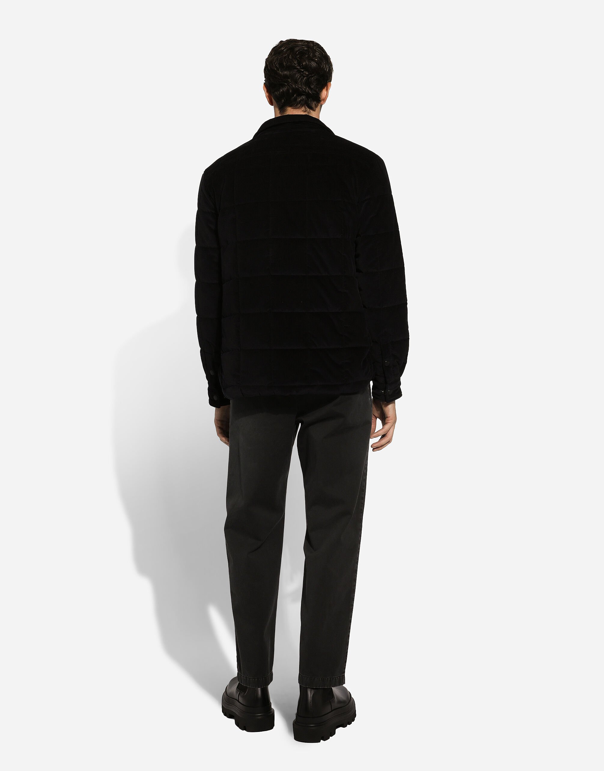 DOLCE&GABBANA コーデュロイ キルティングジャケット 44 DOLCE&GABBANA(ドルチェ&ガッバーナドルガバ) Lamb fur quilted