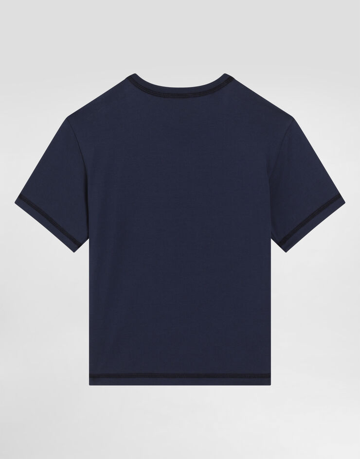 Dolce & Gabbana Camiseta de punto con logotipo Dolce&Gabbana Blue L4JTHVG7OJ1