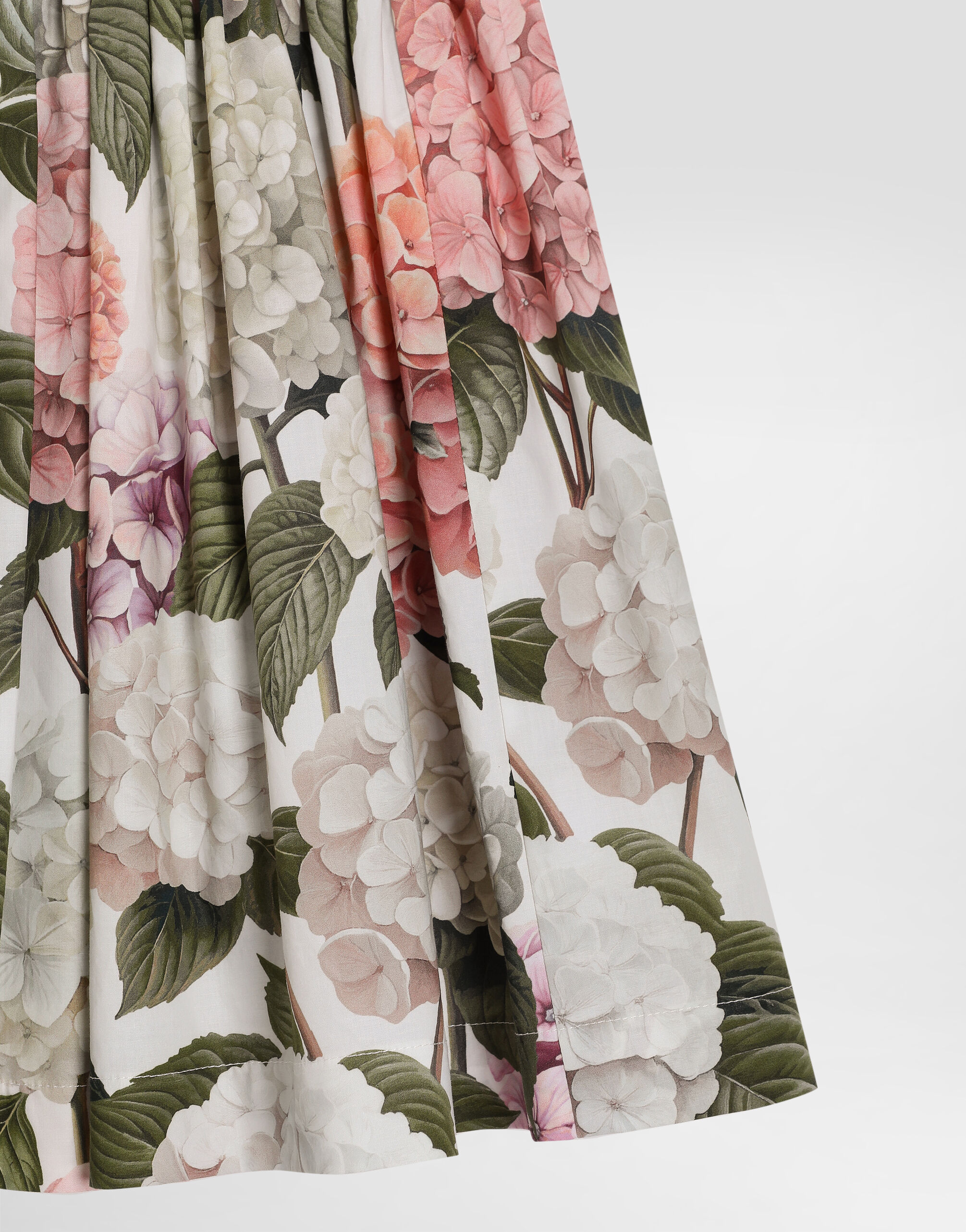 Hydrangea-print poplin dress in Multicolor for Girls