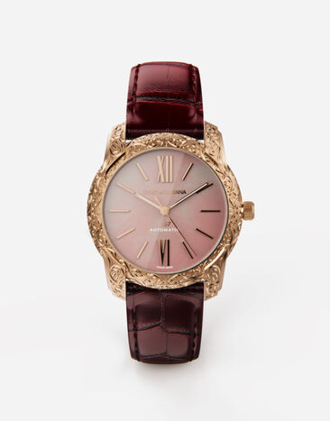 Dolce & Gabbana Orologio DG7 Gattopardo oro rosso con madreperla rosa Bordeaux WWEEGGWW045