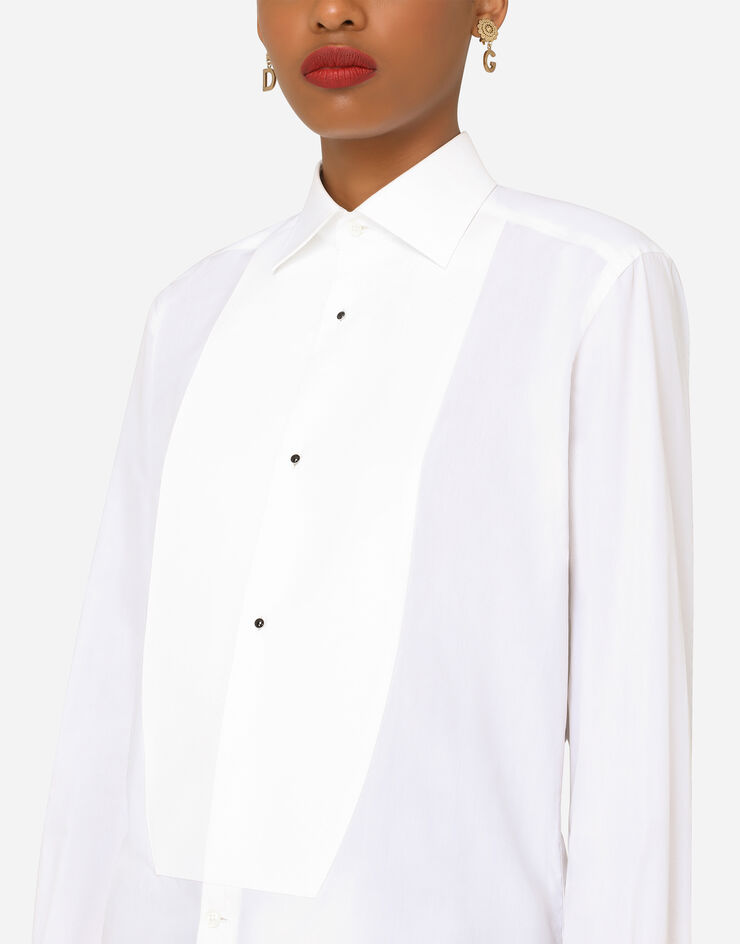Dolce & Gabbana Poplin tuxedo shirt BLANC F5O45TFU5K9