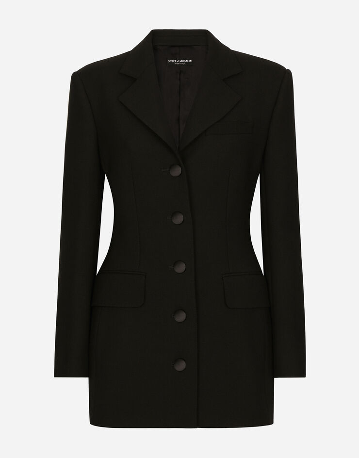 Dolce&Gabbana ロングブレザー ドルチェフィット シングルブレスト ウールキャディ ブラック F29XRTHUMTB