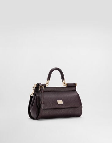 Dolce & Gabbana Mini Sicily handbag in dauphine calfskin Bordeaux BB7116B1001