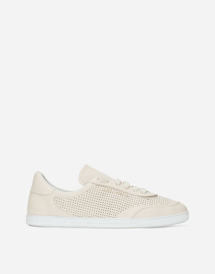 Perforated calfskin Saint Tropez sneakers in White for Men | Dolce&Gabbana®
