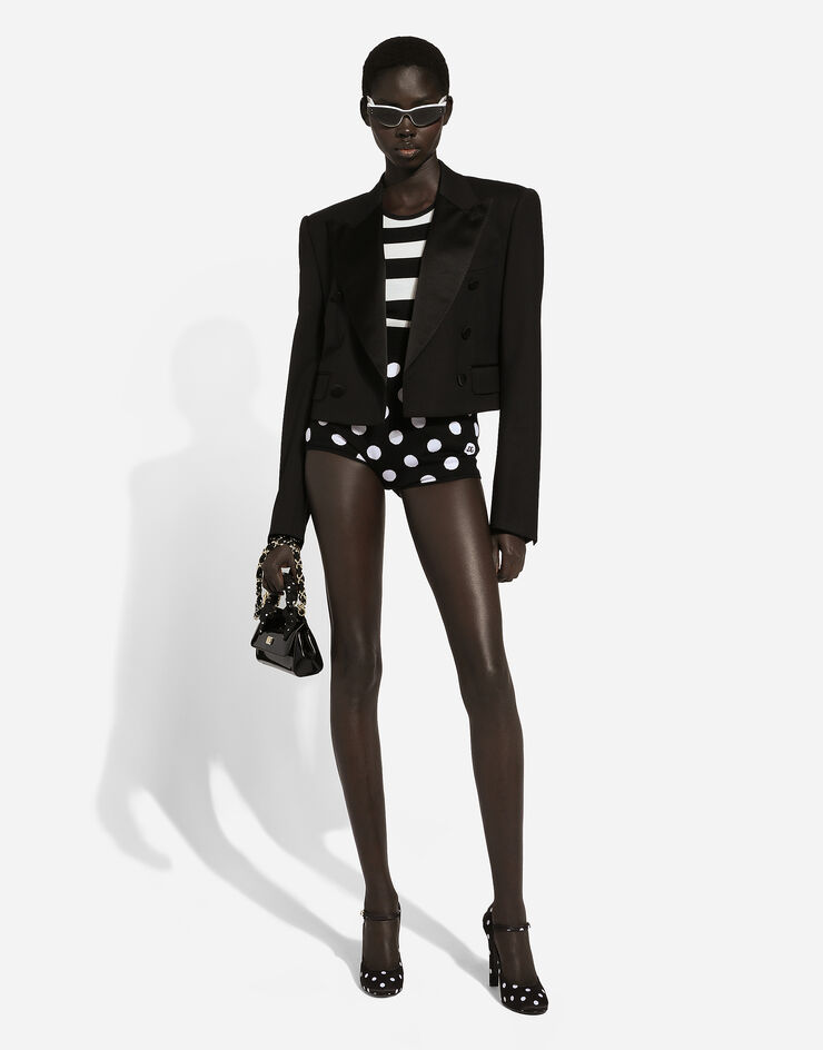 Dolce & Gabbana Wool and silk high-waisted panties with polka-dot inlay Print FXU03TJCVYK