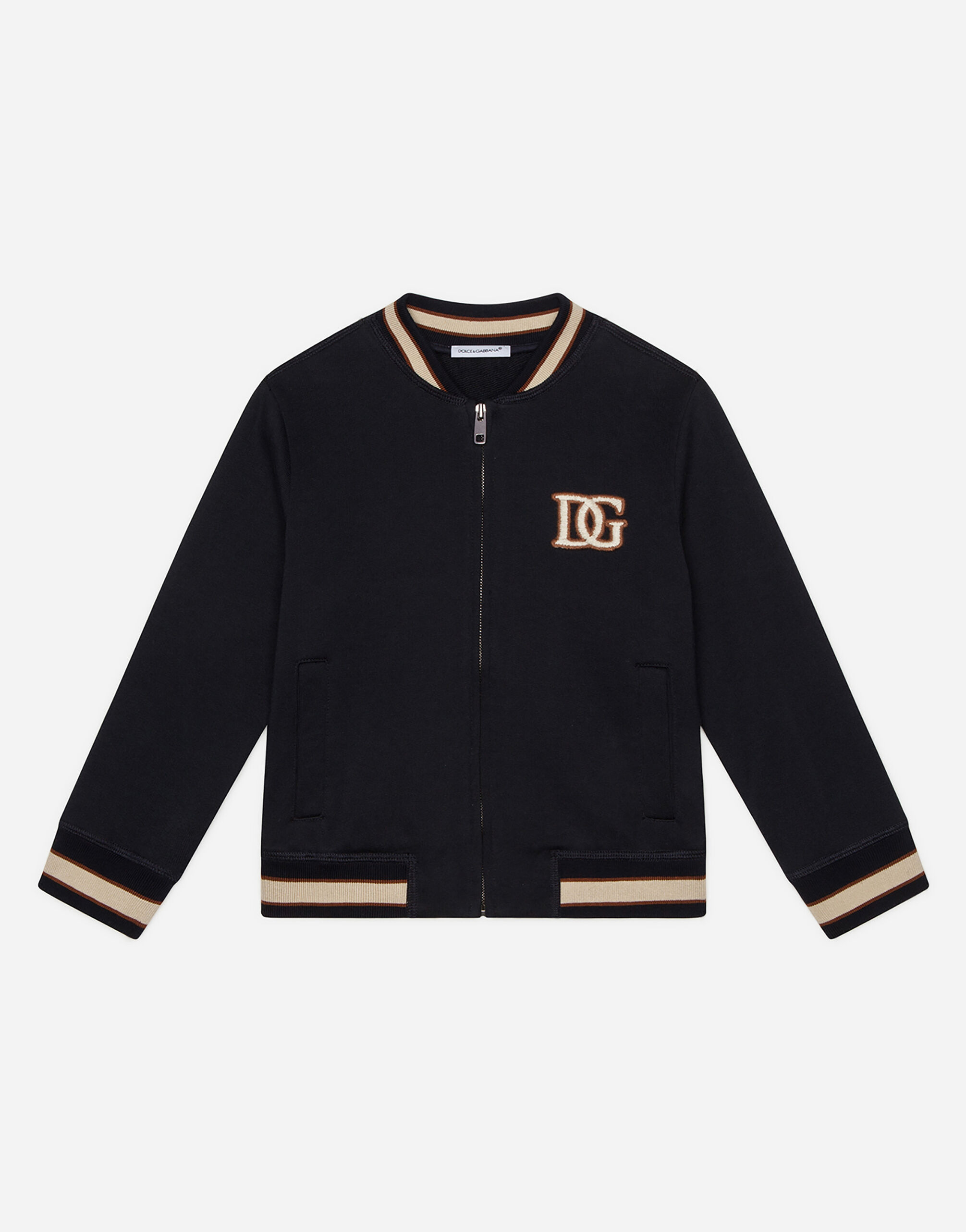 【Dolce & Gabbana】ジップアップジャケット パッチ ジップアップジャケット ジャージー DGパッチ