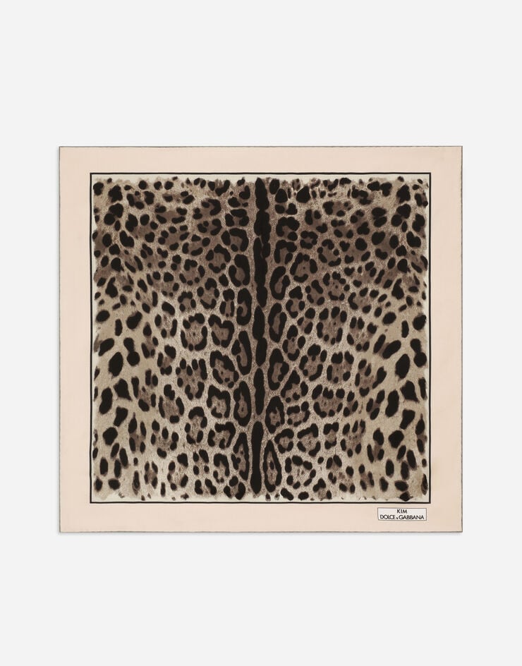 Dolce & Gabbana KIM DOLCE&GABBANA Tuch 70 x 70 aus Twill mit Leopardenmuster-Aufdruck Animal-Print FN092RGDBQC