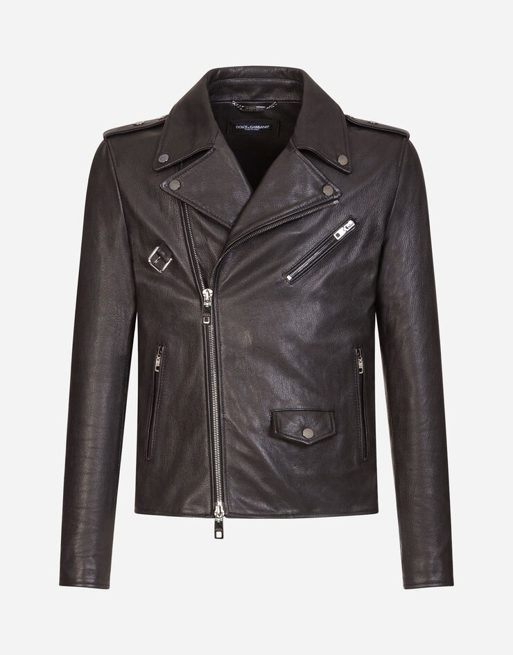 Dolce & Gabbana Leather biker jacket 블랙 G9PC3LHULEQ