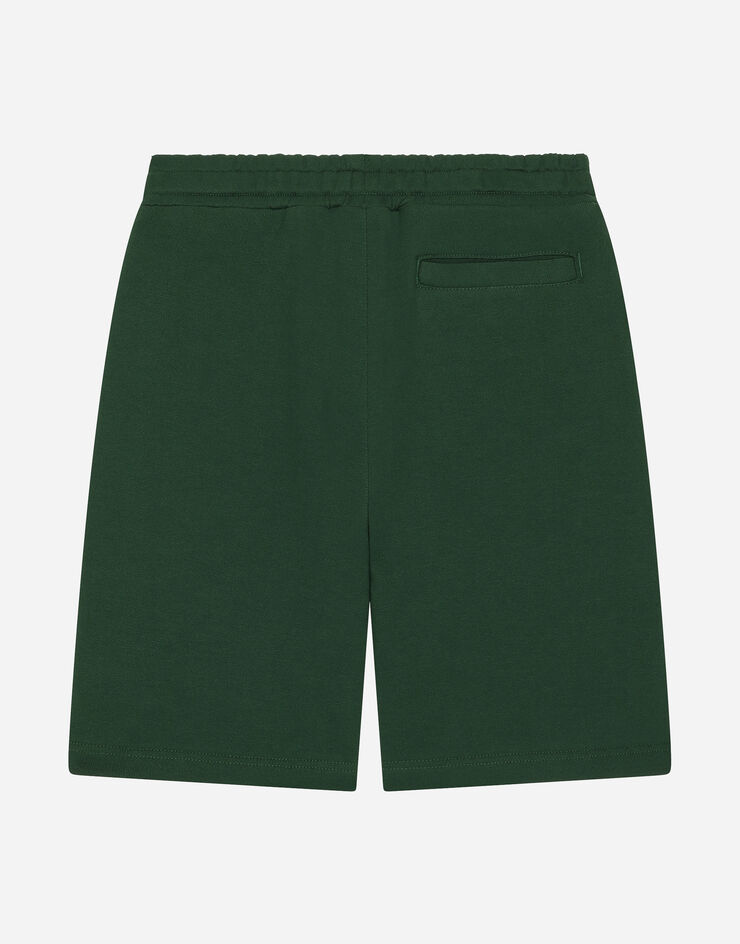 Dolce & Gabbana Bermudas aus Jersey mit Logoplakette Grün L4JQR1G7M4R