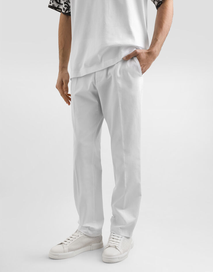 Dolce & Gabbana Cotton gabardine trousers White GP0K3ZFUFL3