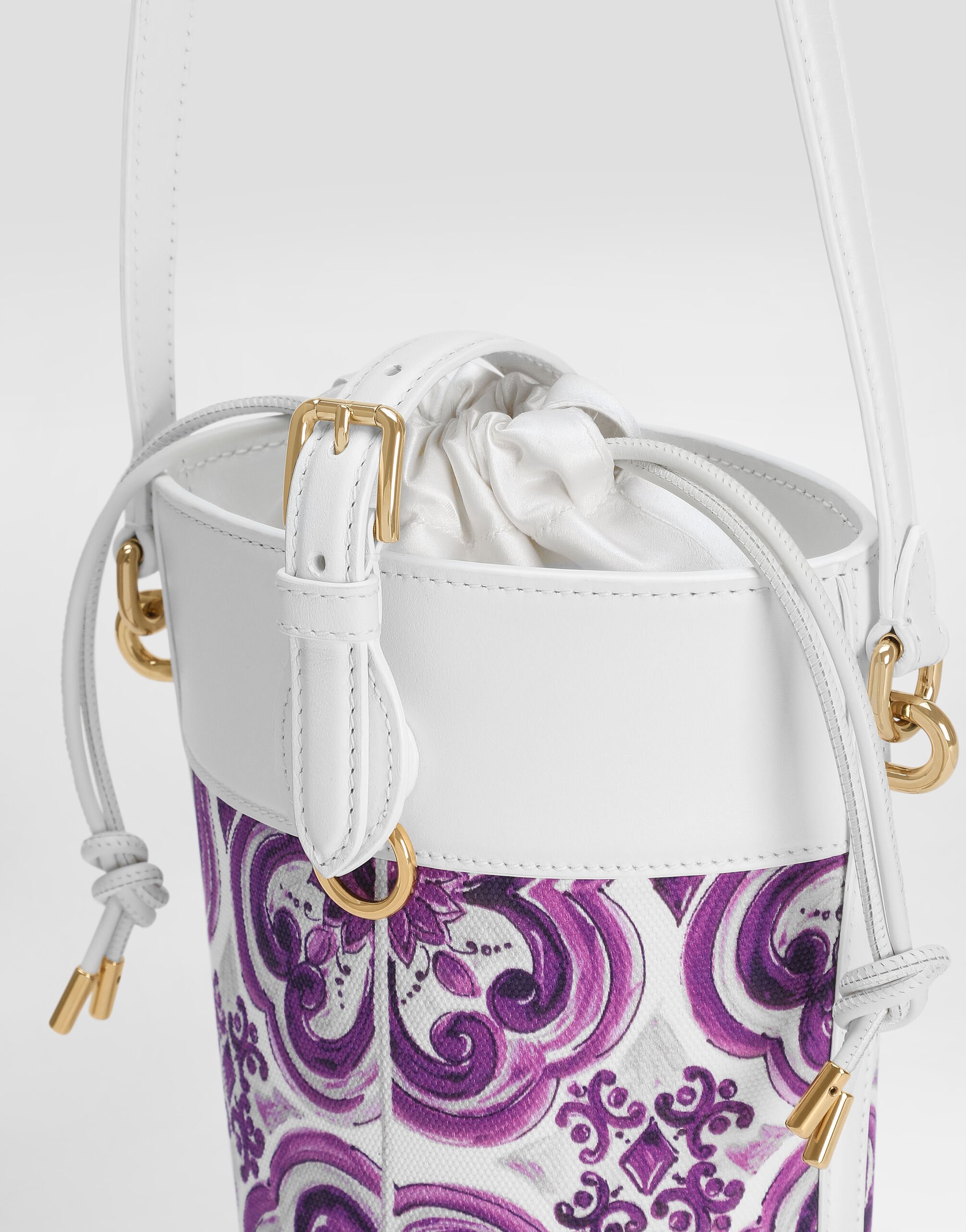Capri canvas Majolica-printed bucket bag in Multicolor for