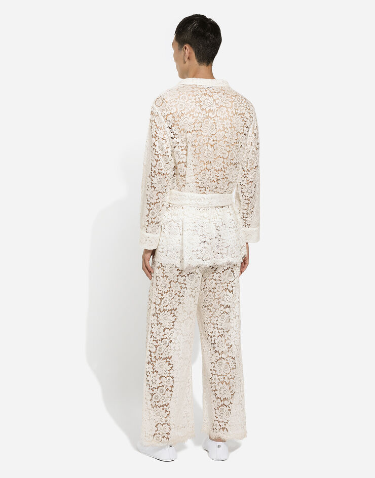 Dolce & Gabbana Tailored lace pants White GP06KTFLM55