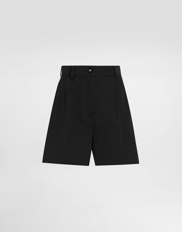 Dolce & Gabbana Short en gabardine de laine Noir FTC9QTFU21E