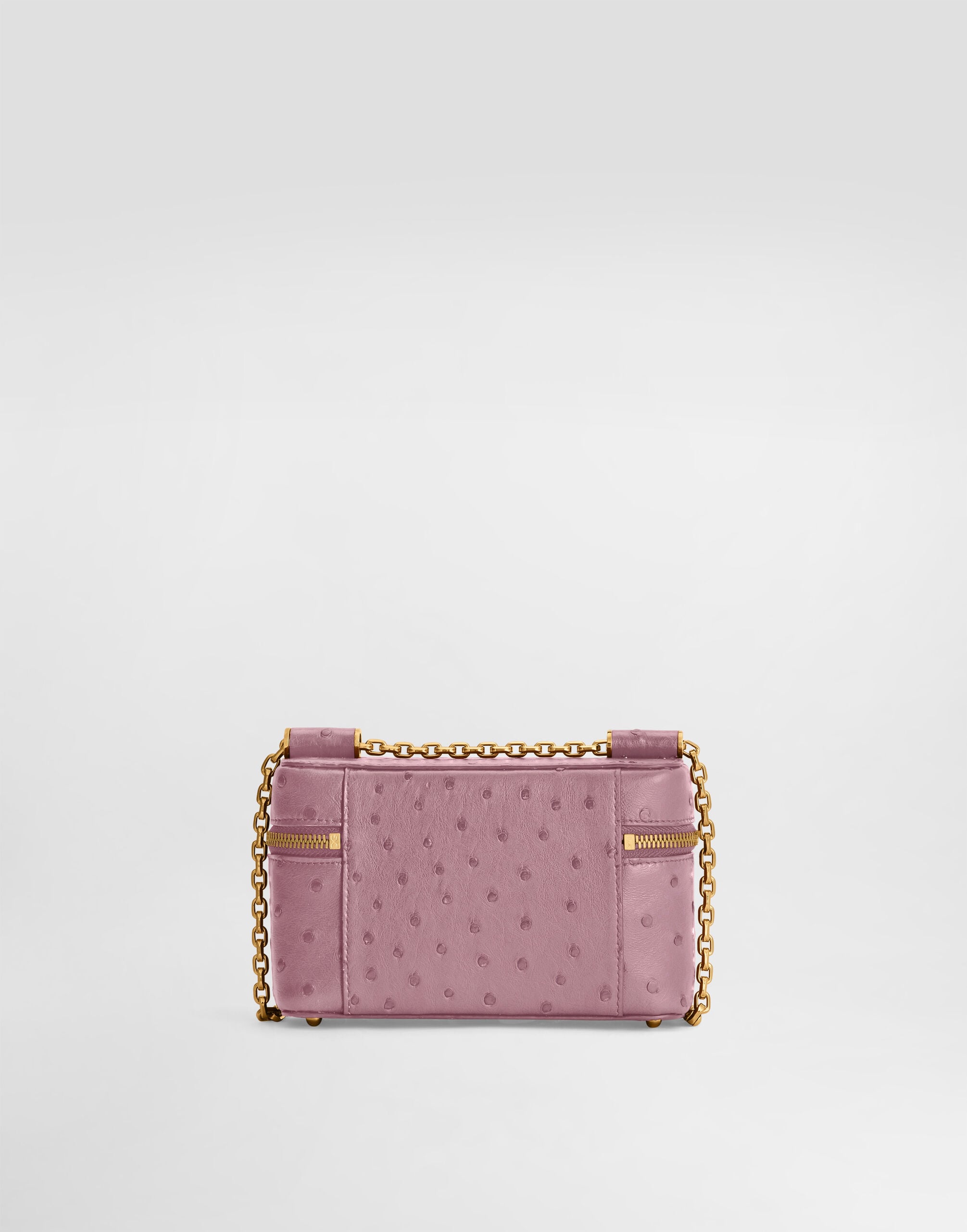 Sicily small shoulder bag in polished ostrich leather in Pink for