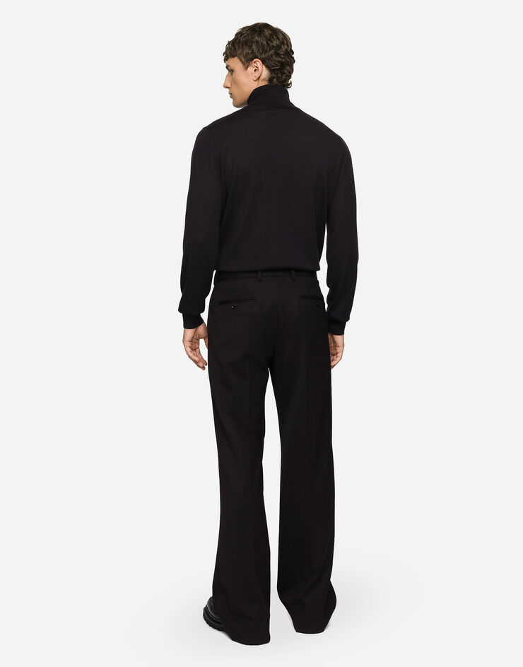 Dolce & Gabbana Pull à col montant en cachemire extrafin Bleu GXB00TJAW2O