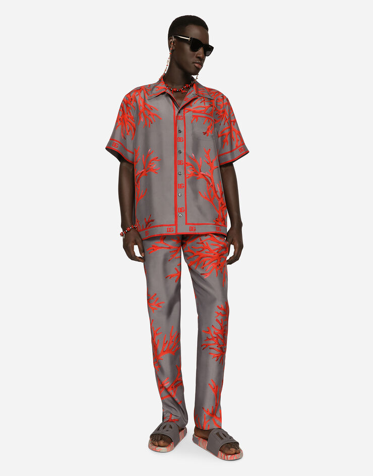 Dolce & Gabbana Coral-print silk jogging pants Multicolor GV01ATHI1DO