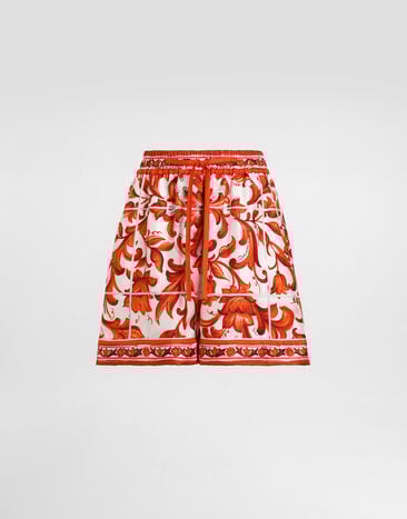 Dolce & Gabbana Majolica-print silk bermuda Multicolor FTDB8TGDDRE