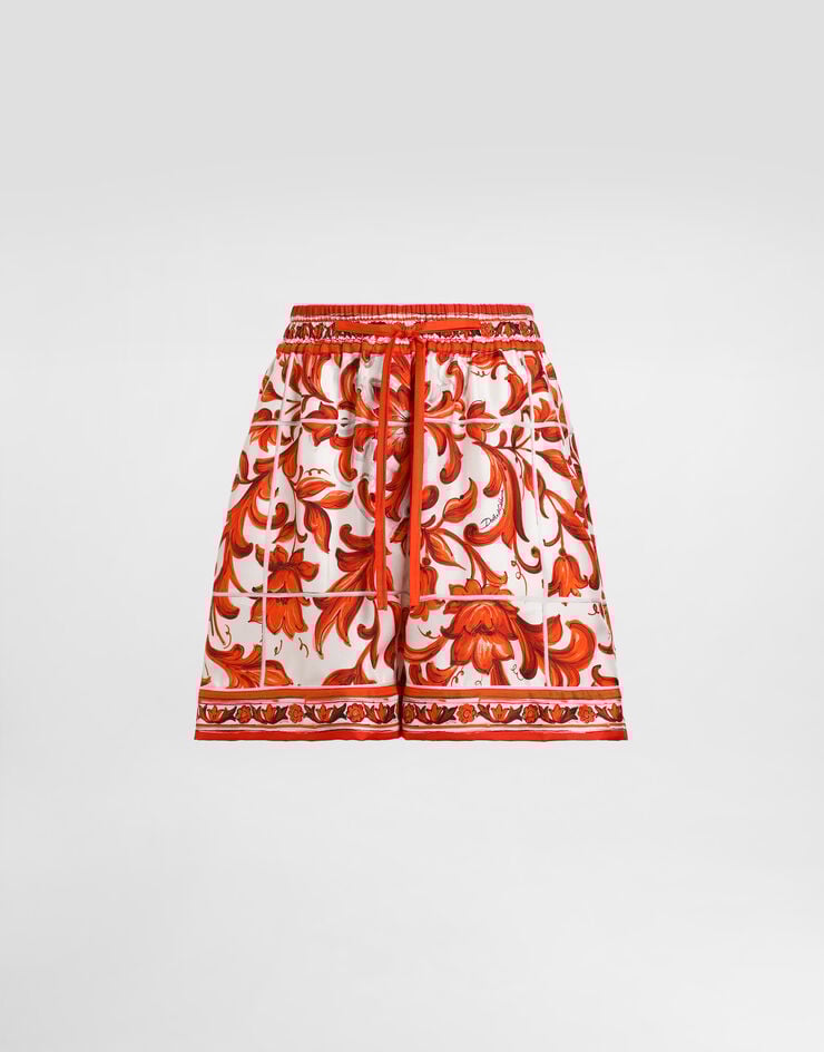 Dolce & Gabbana Majolica-print silk bermuda Multicolor FTDB8TGDDRE