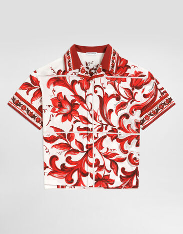 Dolce & Gabbana Majolica-print poplin hawaii shirt Multicolor L44S94FI5OI