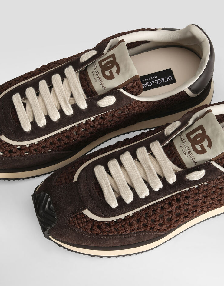 Dolce & Gabbana Mixed-material DG Cushion sneakers Brown CS2298A6D45