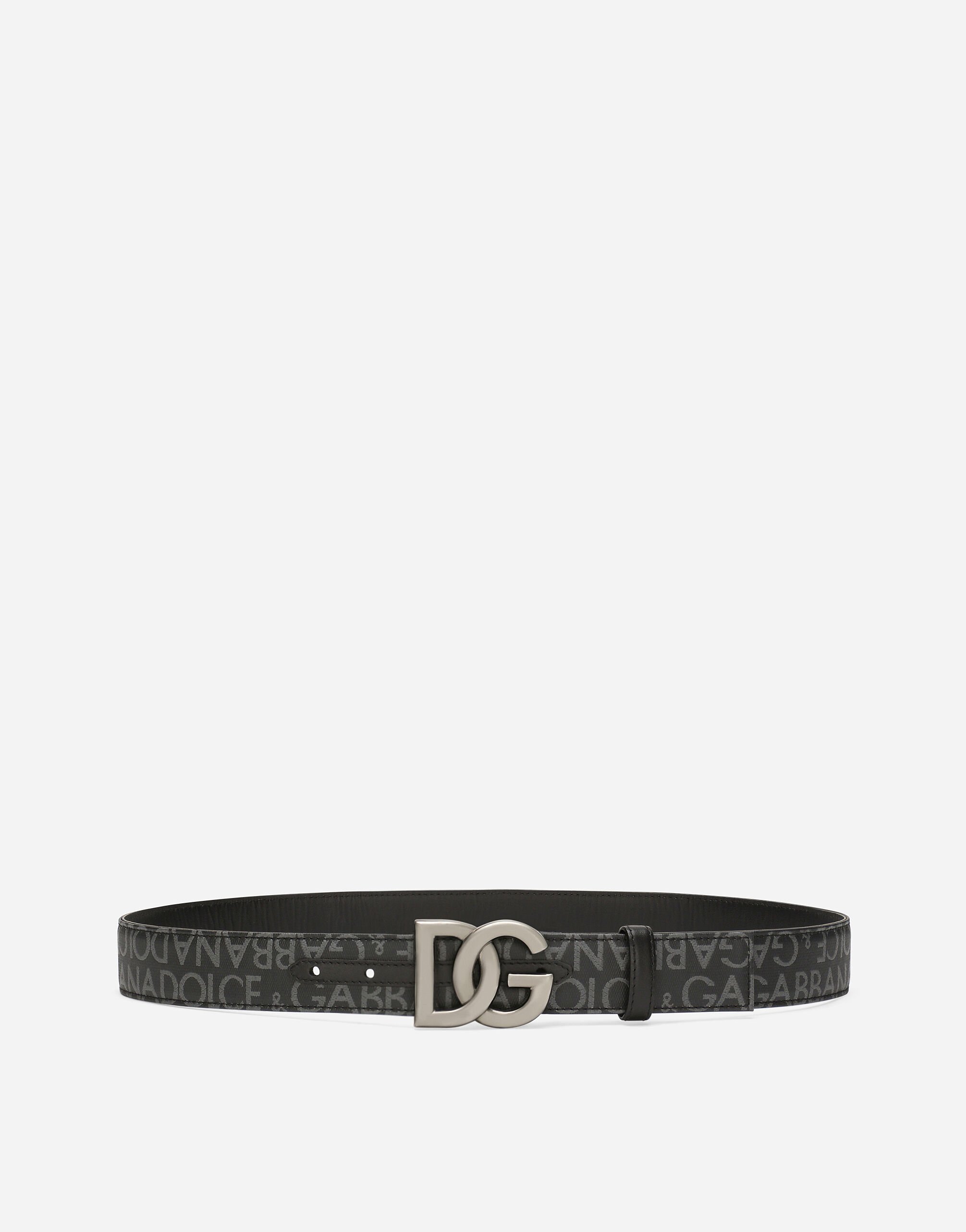 Dolce & Gabbana Gürtel mit DG Logo Schwarz BC4646AX622