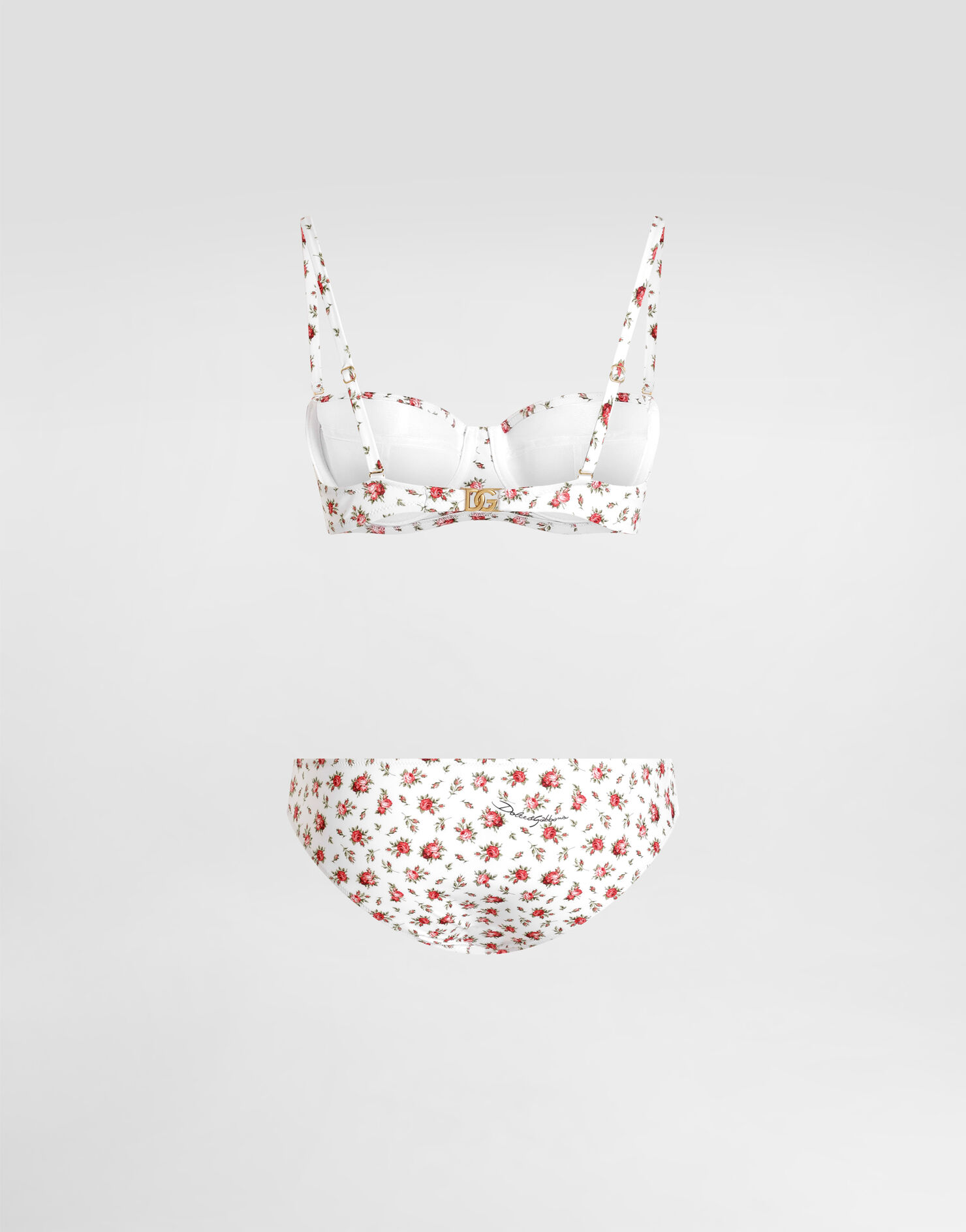 Small rose-print padded balconette bikini in Multicolor for Women ...