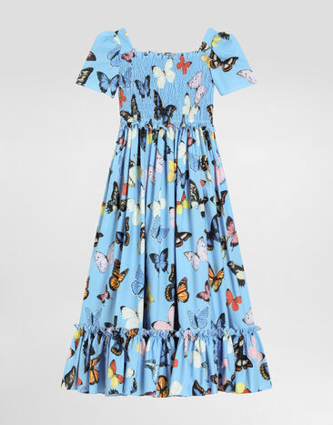Dolce & Gabbana Poplin dress with butterfly print Print L54DD9HS5SU