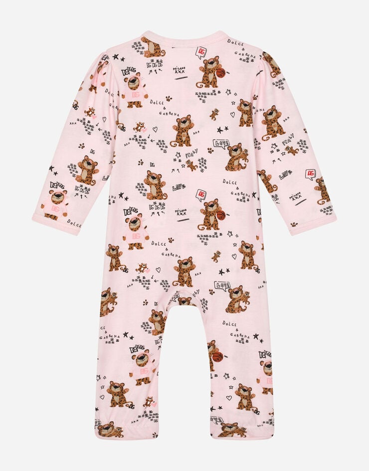 Dolce & Gabbana 2-piece gift set in baby leopard-print jersey Pink L2JG22G7G4M