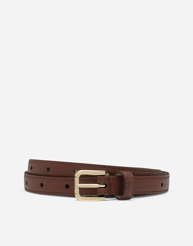 Dolce&Gabbana Belt with logo tag Brown BE1611A1065