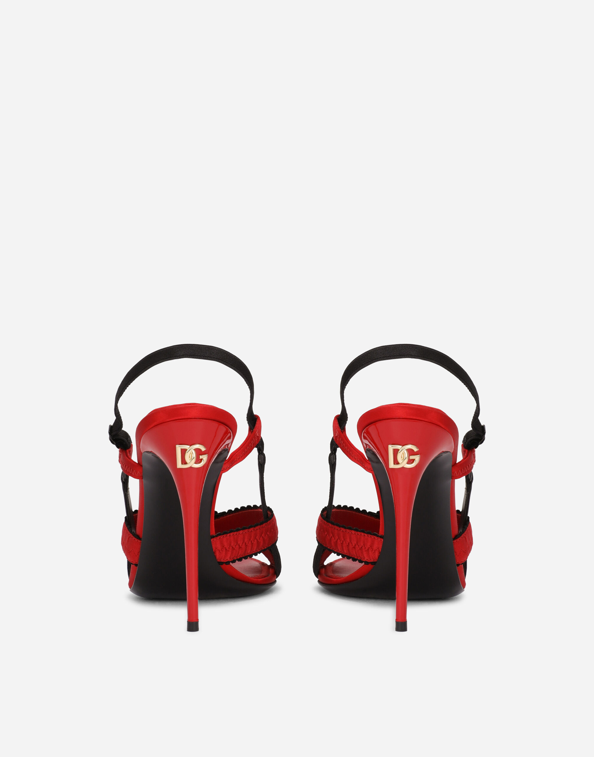 Corset style satin sandals in Red for Women Dolce Gabbana