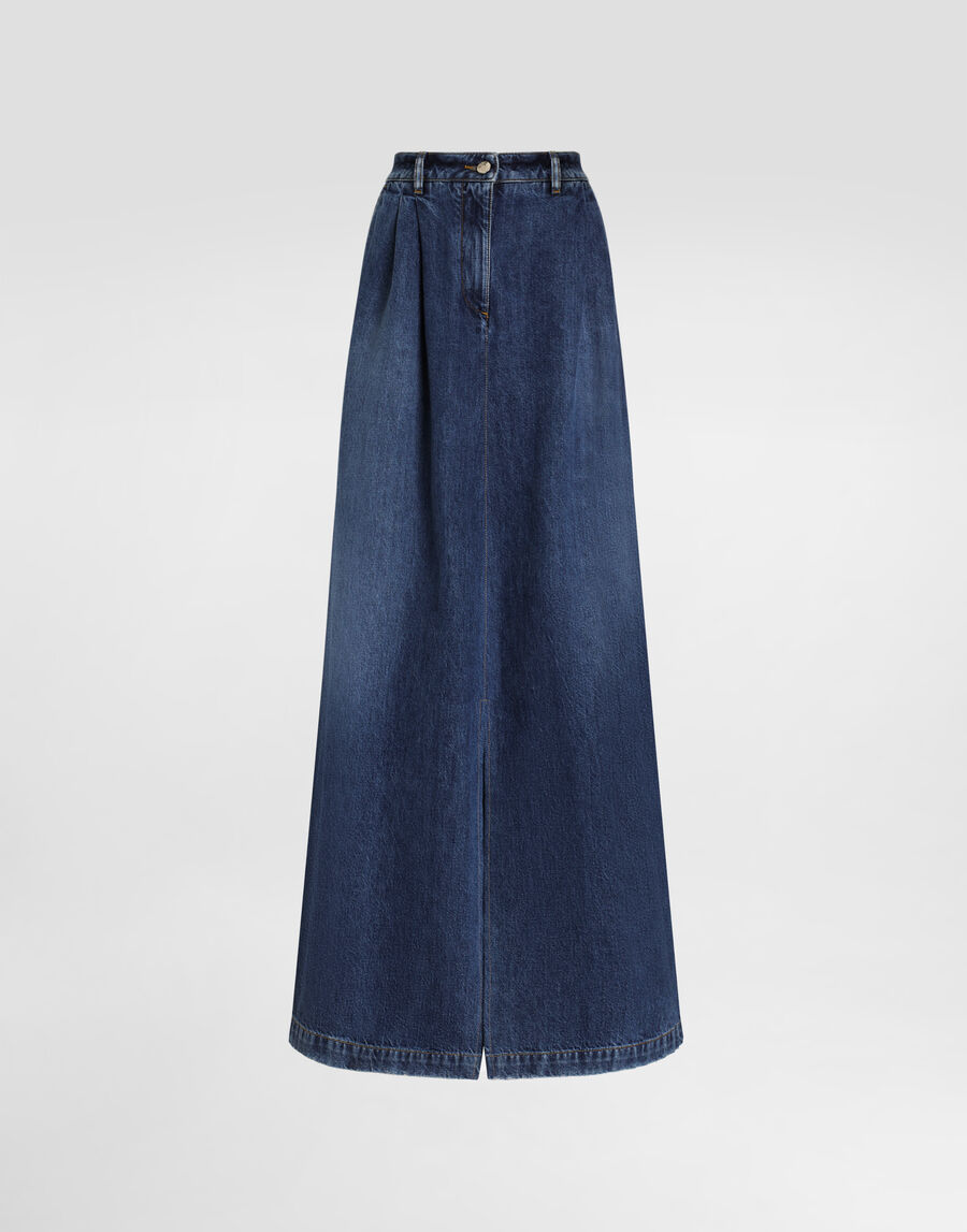 Long denim skirt