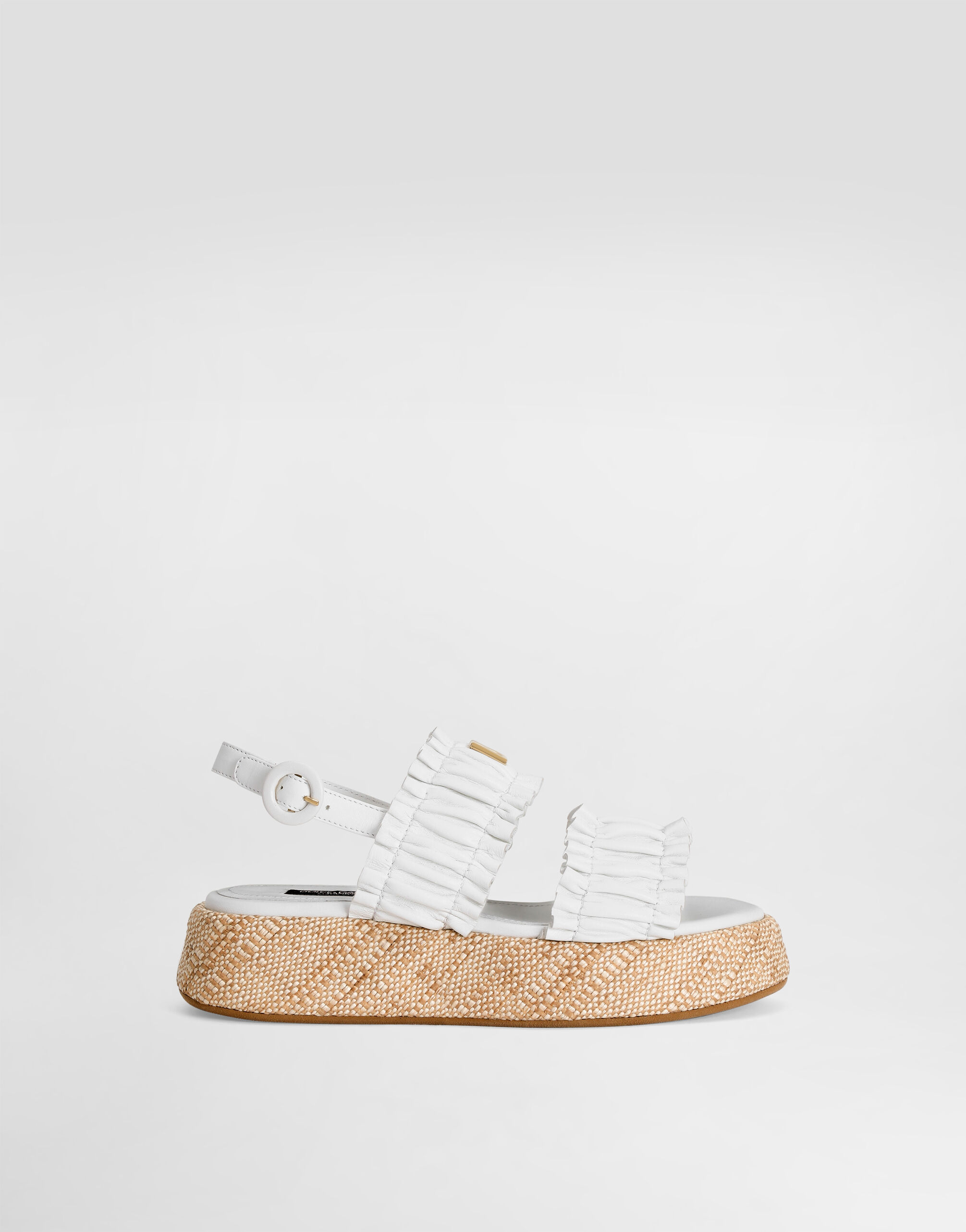 WeDGe sandals in nappa leather in White for Girls | Dolce&Gabbana®