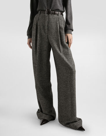 Dolce & Gabbana Pantalon en laine mélangée à imprimé moucheté Multicolore FTC3MTFMZAT