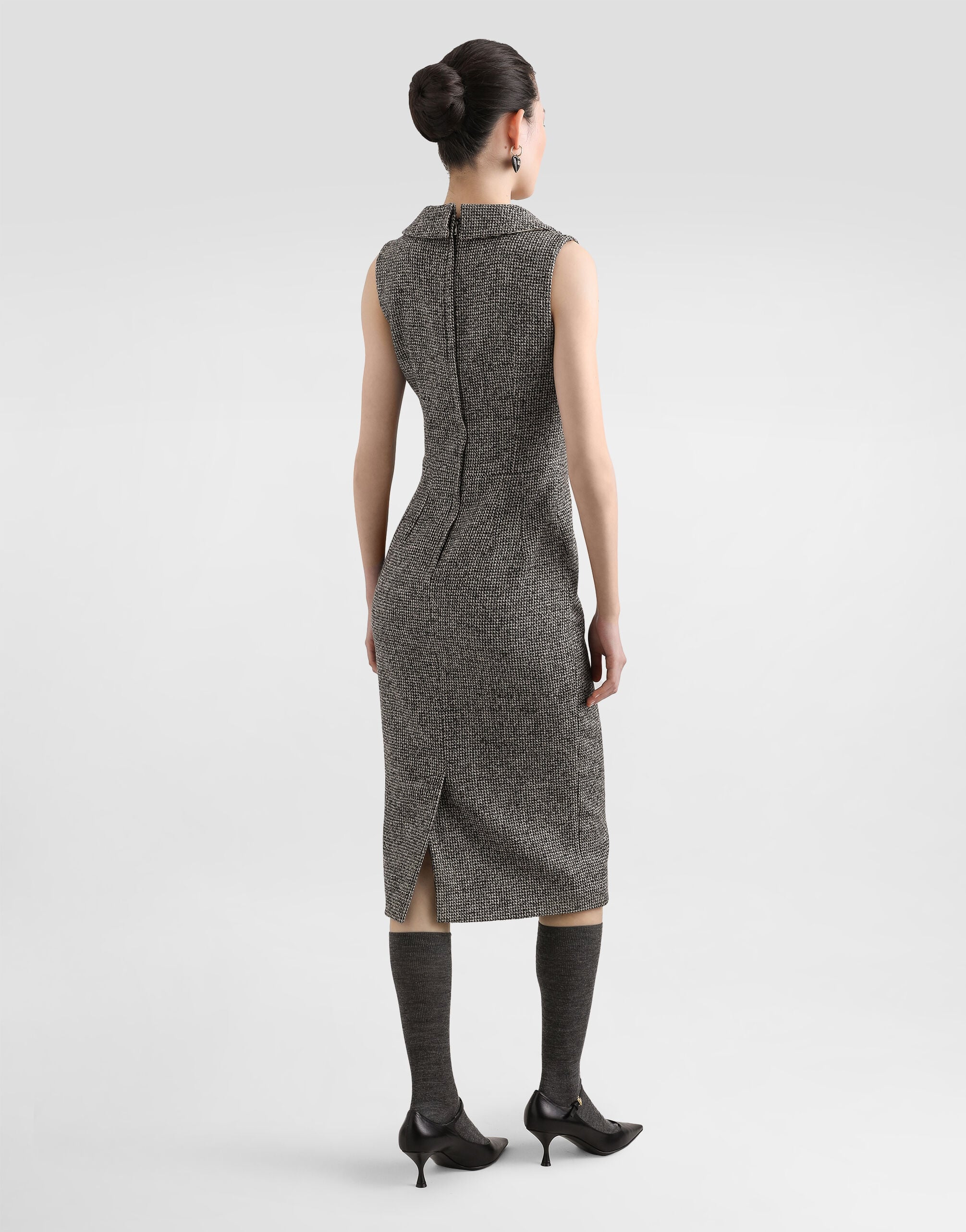 Long dotted wool blend dress - thumbnail 3