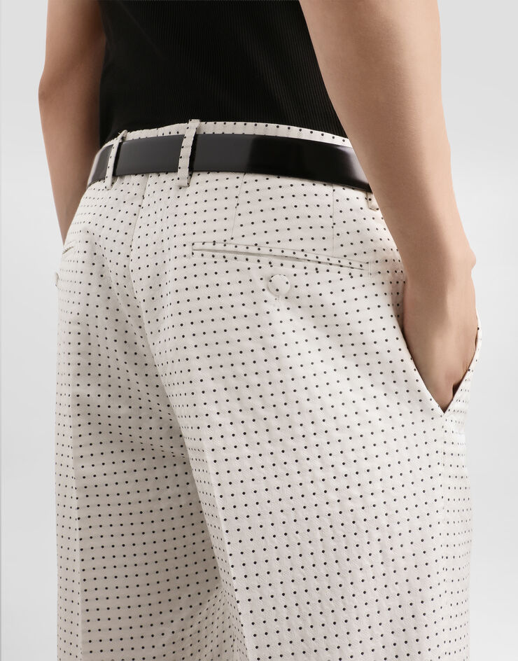 Dolce & Gabbana 마이크로 패턴 자카드 팬츠 Dolce & Gabbana 마이크로 패턴 자카드 팬츠 Multicolor GY7BMTFJZAM