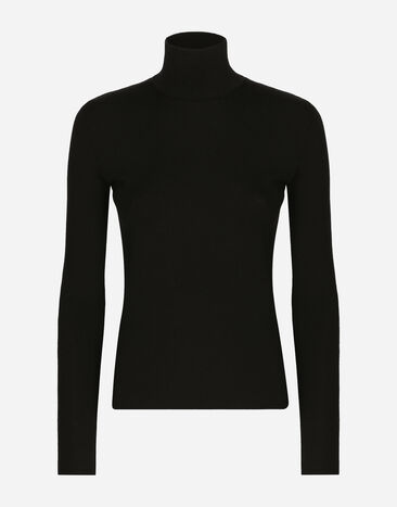 Dolce & Gabbana Rollkragenpullover aus Kaschmir Schwarz FXL71TJAWW3