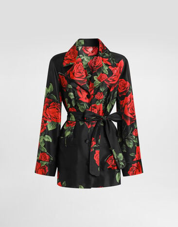 Dolce & Gabbana Hemd vanity aus Twill mit Rosen-Print Dolce & Gabbana Hemd vanity aus Twill mit Rosen-Print Multicolor F5Q03TIS137