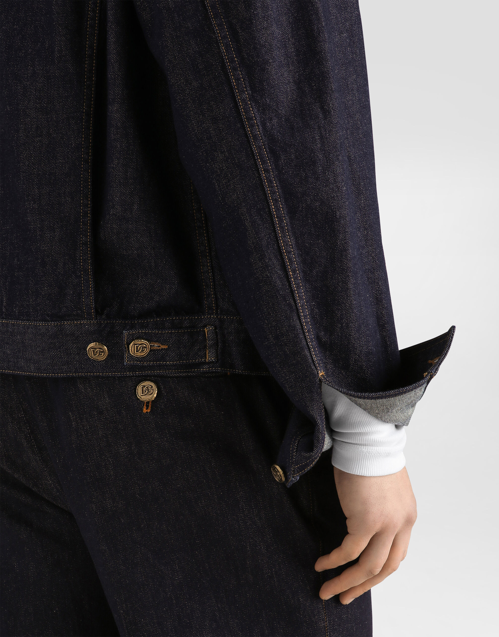 Denim jacket with logo patch in Multicolor for Men | Dolce&Gabbana® US